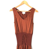 Le Fou Wilfred Deep Rust 100% Silk Dress with Corset Style Bodice- Size S