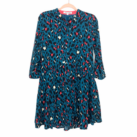 Joy Joy Teal Leopard Print Dress NWT- Size XL