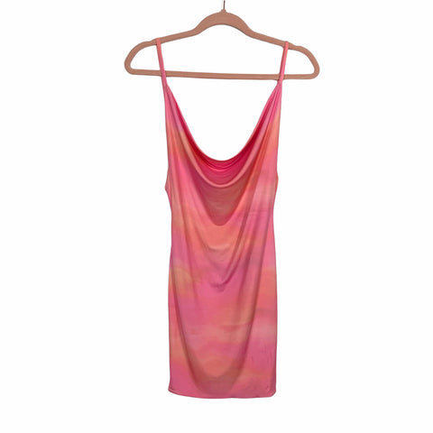 Missguided Pink Ombre Slinky Cowl Neck Ruched Back Dress NWT- Size 2 (sold out online)