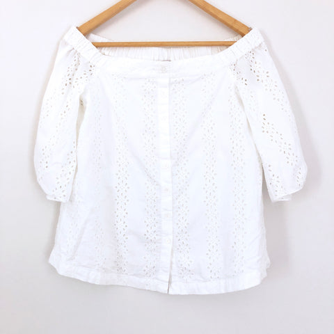 1.State Off the Shoulder Eyelet Top- Size XS