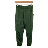 Sweaty Betty Green Satin Cargo Joggers- Size XS (Inseam 24”)