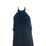 No Brand Black Open Back Halter Tie Neck Jumpsuit- Size XL