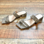 Pre-Owned Stuart Weitzman Animal Print Suede Toe Ring Sandals- Size 8.5 (sold out online)