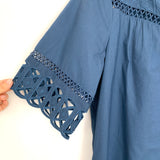 Sugar + Lips Navy Shift Dress with Eyelet and Embroidered Detail- Size ~S