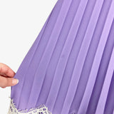 Moulinette Soeurs Light Purple Pleated with Crochet Lace Trim Dress- Size S (see notes)