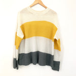 BP Yellow and Grey Striped Wide Cut Sweater- Size S