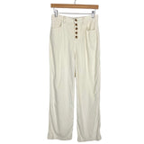 Reformation Ivory Button Fly Austin Pant Corduroy Jeans- Size 25 (Inseam 28")