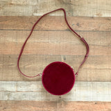 Free People Burgundy Velvet Round Crossbody