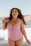 Pink Desert Summer Gingham Tie Front and Back Padded One Piece- Size XL (sold out online, see notes)