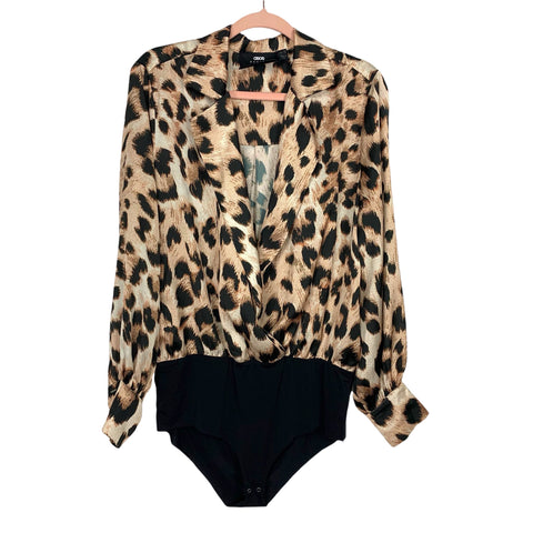 Asos Design x LaQuan Smith Leopard Curve Wrap Front Bodysuit- Size US12 (Sold Out Online)