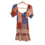 Forever 21 Red/Pink/Blue Floral Quilt Print Dress NWT- Size S