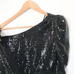 WAYF One Shoulder Black Sequin Blouse NWT- Size XS