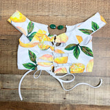 Azure Reversible White Lemon Print Padded Bikini Top- Size M (we have matching bottoms)