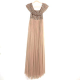 Maya Deluxe Taupe Blush Bridesmaid Maternity Off the Shoulder Sequin Bodice Tulle Dress NWT- Size 8 (sold out online)