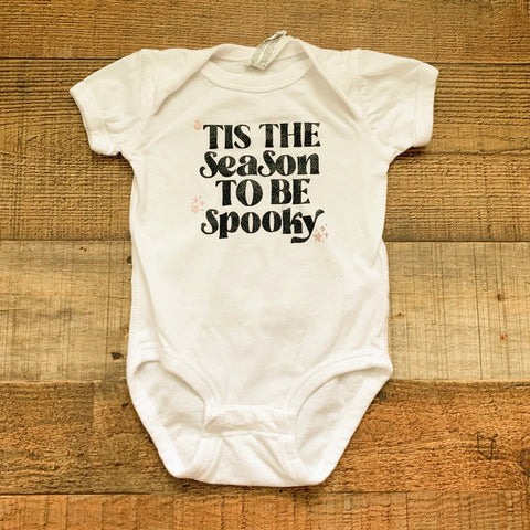 Rabbit Skins White "Tis The Season To Be Spooky" Onesie- Size 6M