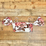 Maaji White Floral Removable Puff Sleeve Padded Bikini Top NWT- Size XL (we have matching bottoms)