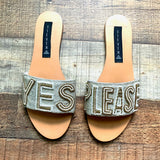 Steven By Steve Madden Canvas Beaded "Yes Please" Sandals- Size 8