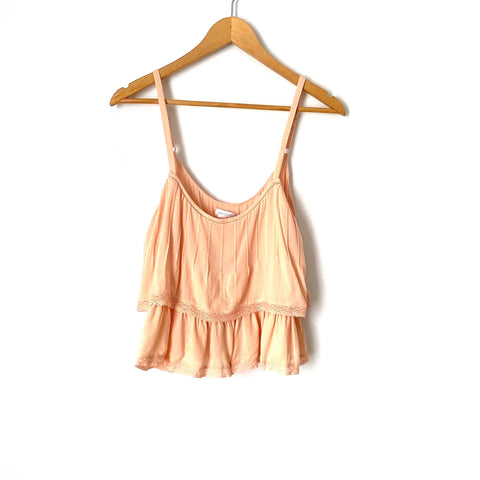 Vestique Peach Cropped Lace Trim “Olivia” Tank NWT-Size S (see notes)