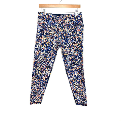 Sweaty Betty Blue Pixelated Print Power 7/8 Workout Leggings- Size L (Inseam 24")