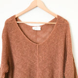Hyped Unicorn Burnt Orange Open Knit Sweater- Size S/M