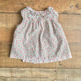 Little English Micro Floral Button Back Top- Size 18M