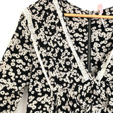 Free People Black and White Floral Lace Trim Dress- Size XS