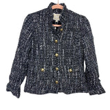Sail to Sable Black/Ivory Tweed Button Front Short Jacket NWT- Size XS (sold out online)