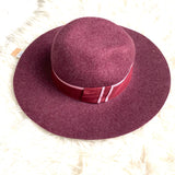 Halogen Purple Adjustable Wool Wide Brim Hat NWT- One Size