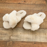 Halluci White Fur Slippers- Size 40/41