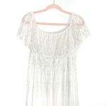 Baevely Off White Lace Off The Shoulder Maxi Dress- Size M