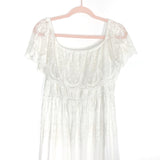 Baevely Off White Lace Off The Shoulder Maxi Dress- Size M