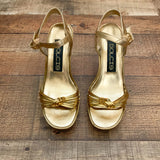 Dolcis Gold Guthrie Open Toe Heels- Size 7 (See Notes)