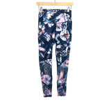 Fabletics Black Floral Print Mesh Bottom High Waisted Leggings- Size ~S (See Notes) (Inseam 22") (We have matching top!)