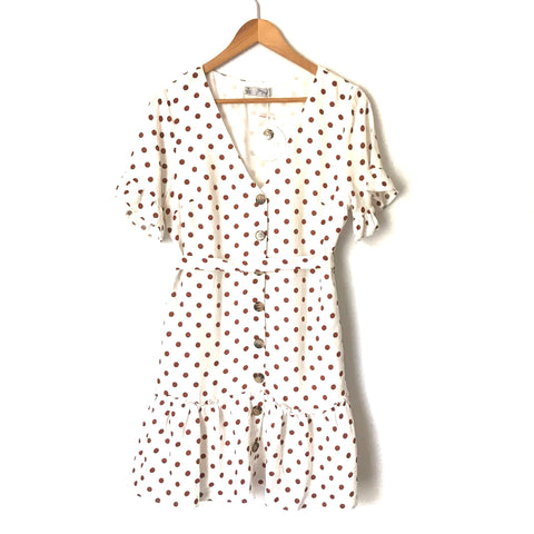 Yours Truly Polka Dot Button Up Dress NWT- Size 6