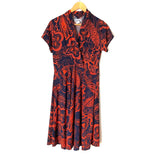 Karina Red and Black Printed Dress- Size M/L