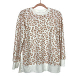 No Brand Cream Animal Print Crewneck Sweatshirt- Size S