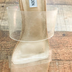 Steve Madden Clear Strap Espadrille Wedge- Size 8.5 (see notes)