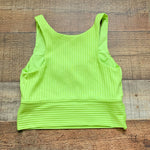 Noli Neon Yellow Ribbed Sports Bra- Size S