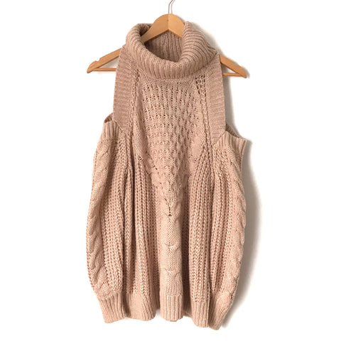 Express Mauve Pink Cold Shoulder Turtleneck Sweater NWT-Size S