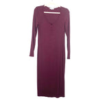 Treasure & Bond Burgundy Ribbed Dress Henley Midi- Size L
