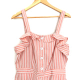 Main Strip Pink Pinstripe Romper- Size L