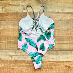 Unibelle Pink Palm Print Padded One Piece- Size XL