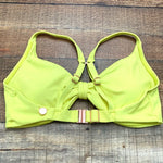 Swim Systems Yellow Ribbed Top With Adjustable & Converter Straps Hook Closure- Size DD (We have matching bottom)