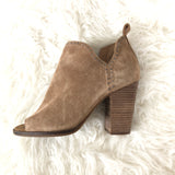 Lucky Brand Suede Peep Toe Booties- Size 7