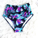 Chicsoul Tropical Elastic Waist Band Bikini Bottoms- Size XL (BOTTOMS ONLY)