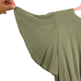 Magnolia Boutique Olive Flutter Sleeve Smocked Tie Waist Dress- Size S (sold out online)
