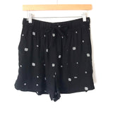 Gibson Black Patterned Drawstring Shorts- Size XS (we have matching top)