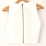 Alice & Olivia White Sheer Zip Back Crop Top- Size S