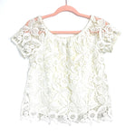 Wayf White Crochet Overlay Top- Size XS (See Notes)