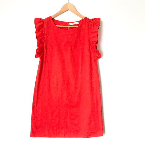 VILA Orange Dress with Ruffle Detail Sleeve NWT- Size 6